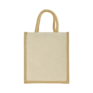 Laminated Cotton Bags with Natural Jute Gusset, 340 GSM (10 oz)