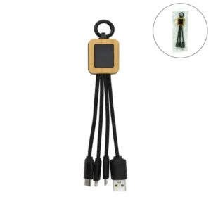 Bamboo Light Up Logo Multi-Charging Cables Type C