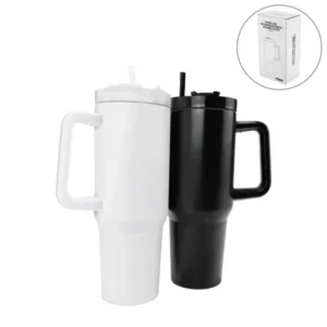 Tumblers with Handle and Straw in SS & Similar to Stanley Design, 1200ml